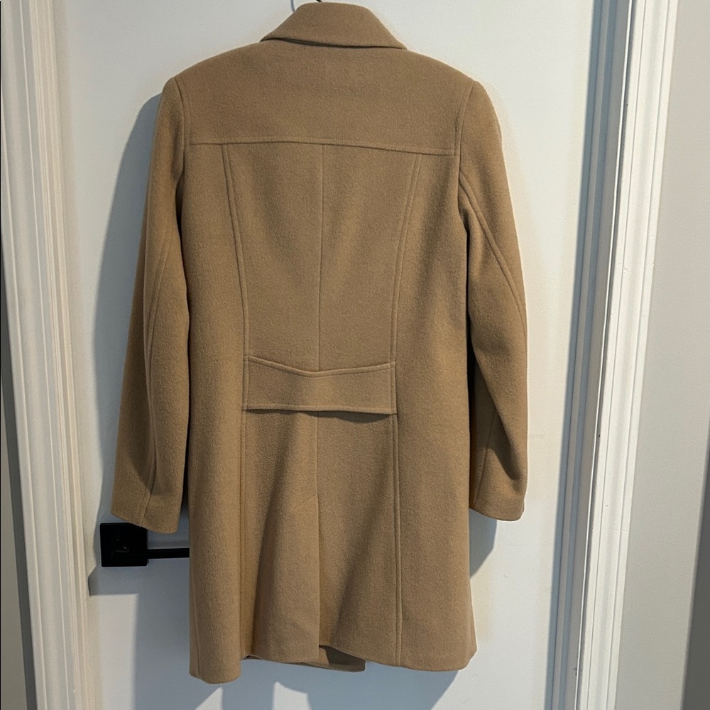 Via Spiga Camel Wool/Cashmere Blend Button-Front Trench Coat - Picture 3 of 5